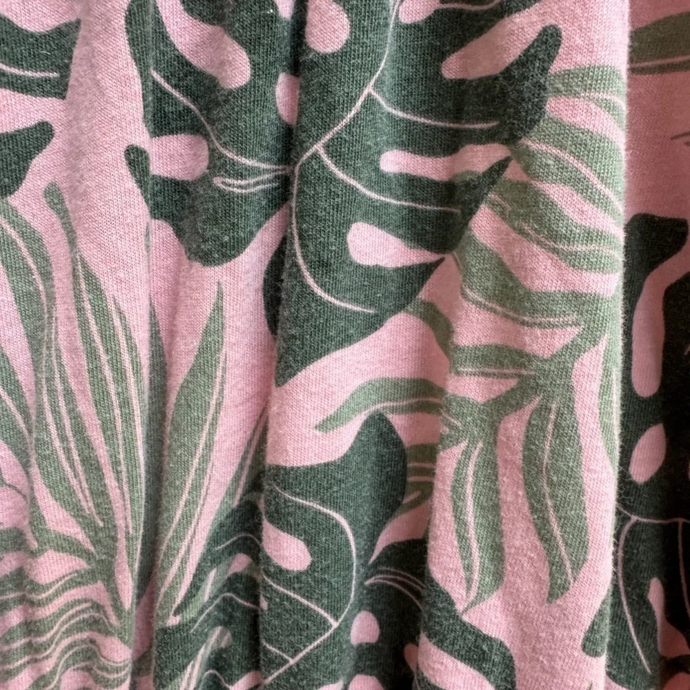 The Children's Place 3T Girls Pink and Gray Leaf Tropical Romper